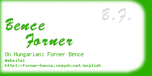 bence forner business card